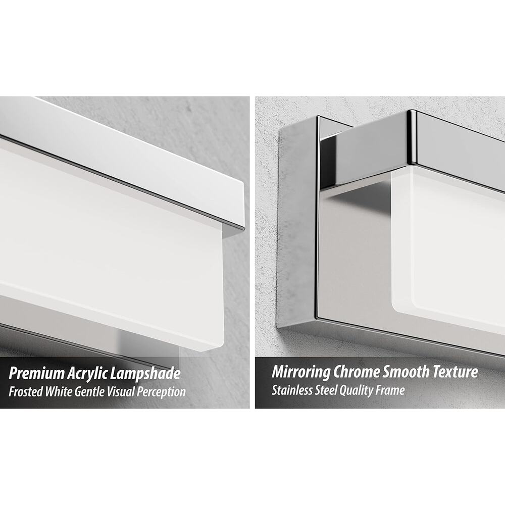 32" Chrome LED Bathroom Vanity Light, 4000K Modern Wall Light - Picture 3 of 5